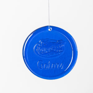 Collegiate 4" Suncatcher: University of Florida, Fighting Gators + Script - Dreamcicle