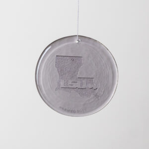 Collegiate 4" Suncatcher: Louisiana State University, State Mark - Heliotrope