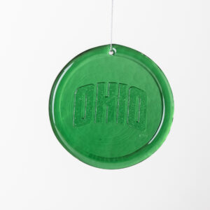 Collegiate 4" Suncatcher: Ohio University, Ohio Athletic Mark - Clover